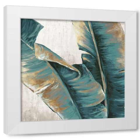 Banana Leaf White Modern Wood Framed Art Print by Watts, Eva