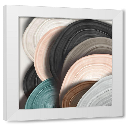 Disks II White Modern Wood Framed Art Print by Watts, Eva