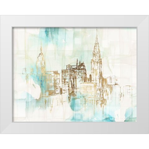 Woven New York City  White Modern Wood Framed Art Print by Watts, Eva