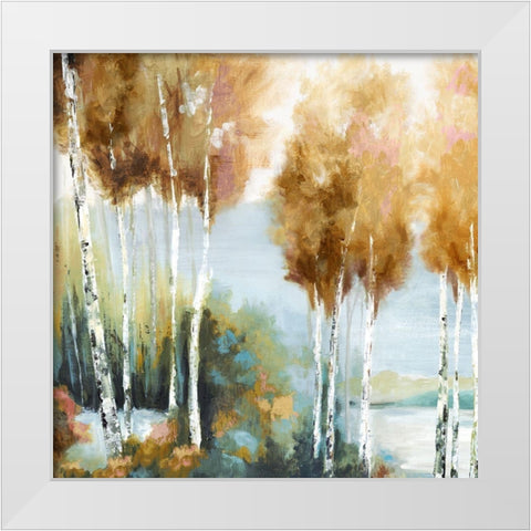 Forest Peak  White Modern Wood Framed Art Print by Watts, Eva