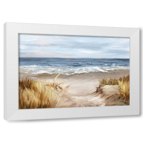 Untouched Beach  White Modern Wood Framed Art Print by Watts, Eva