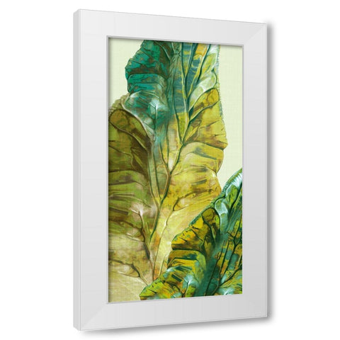 Tropical Green Leaves II White Modern Wood Framed Art Print by Watts, Eva
