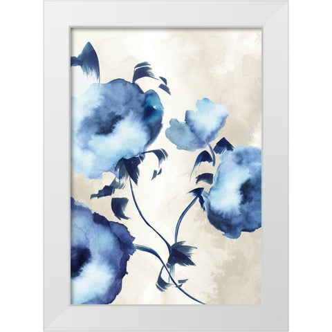 Silky Floral I  White Modern Wood Framed Art Print by Watts, Eva