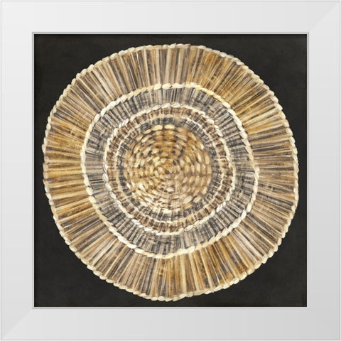 Straw Woven Plate  White Modern Wood Framed Art Print by Watts, Eva