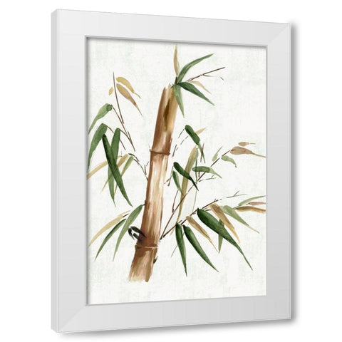 Green Bamboo II White Modern Wood Framed Art Print by Watts, Eva
