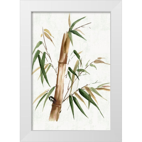 Green Bamboo II White Modern Wood Framed Art Print by Watts, Eva