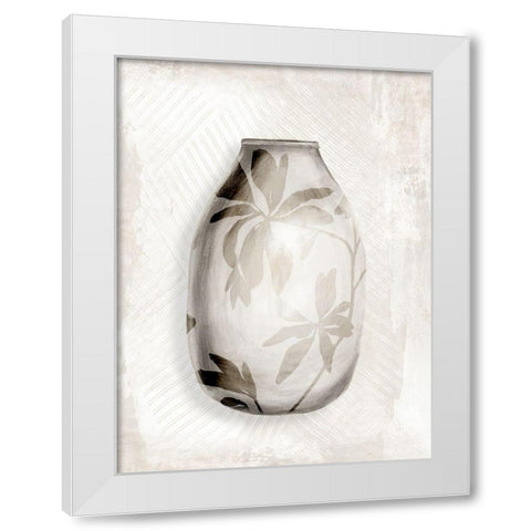 Neutral Vase I  White Modern Wood Framed Art Print by Watts, Eva