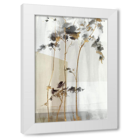 Golden Zen I White Modern Wood Framed Art Print by Watts, Eva