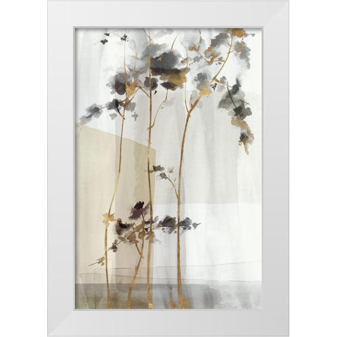 Golden Zen I White Modern Wood Framed Art Print by Watts, Eva