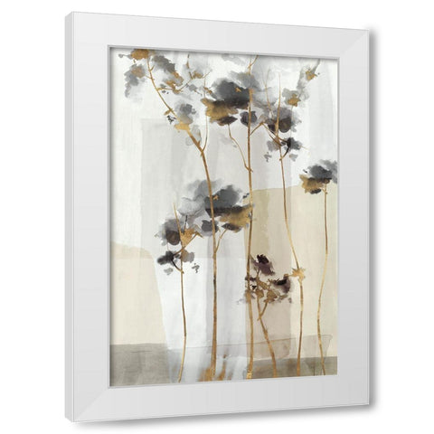 Golden Zen II  White Modern Wood Framed Art Print by Watts, Eva