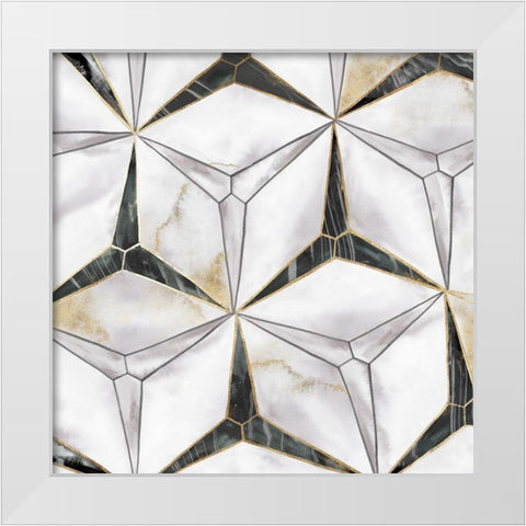 Star Tile  White Modern Wood Framed Art Print by Watts, Eva