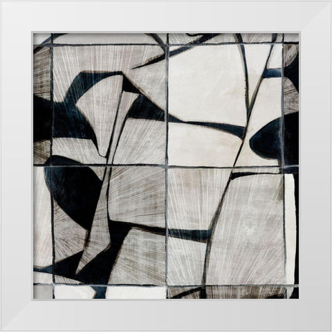 Mosaic Tile  White Modern Wood Framed Art Print by Watts, Eva