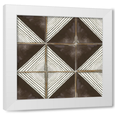 Square Tiles I  White Modern Wood Framed Art Print by Watts, Eva