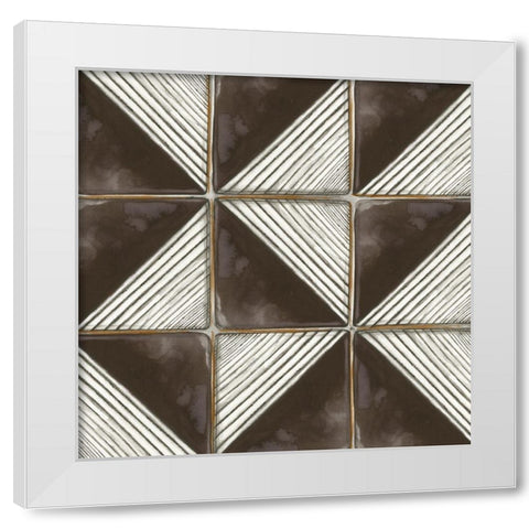 Square Tiles II  White Modern Wood Framed Art Print by Watts, Eva