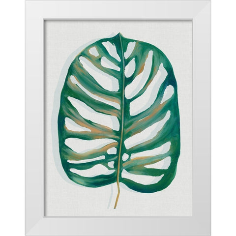 Modern Tropic Leaf I  White Modern Wood Framed Art Print by Watts, Eva