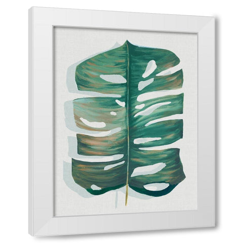 Modern Tropic Leaf III White Modern Wood Framed Art Print by Watts, Eva