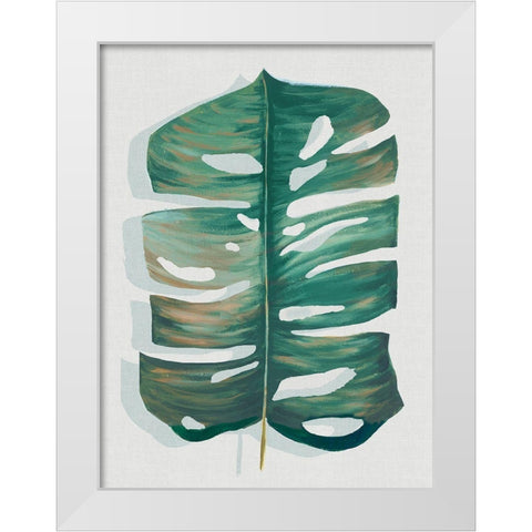 Modern Tropic Leaf III White Modern Wood Framed Art Print by Watts, Eva