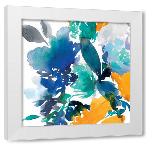 Indigo Flower II White Modern Wood Framed Art Print by Isabelle Z