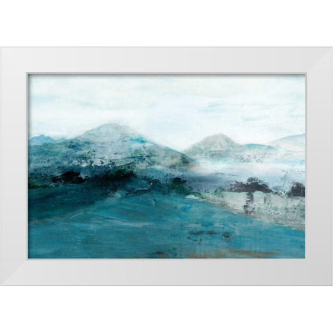 Blue Hill White Modern Wood Framed Art Print by Isabelle Z