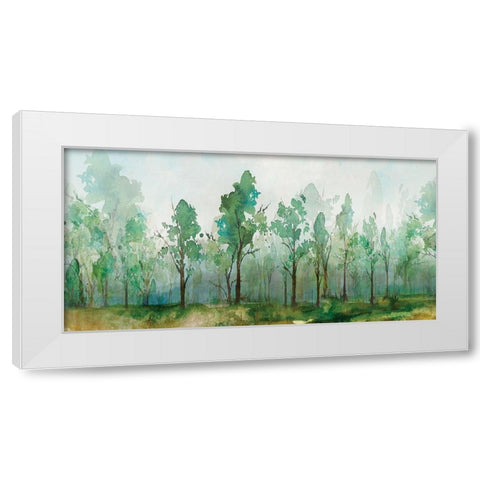Faded Green White Modern Wood Framed Art Print by Isabelle Z