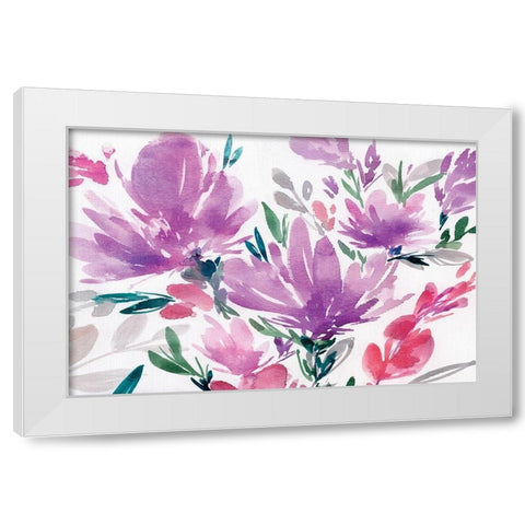 Purplicious White Modern Wood Framed Art Print by Isabelle Z