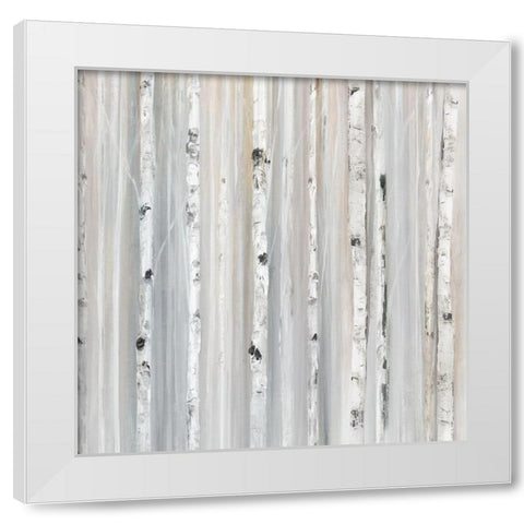 Soft Blue Birches II White Modern Wood Framed Art Print by Isabelle Z