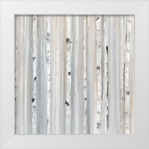 Soft Blue Birches II White Modern Wood Framed Art Print by Isabelle Z