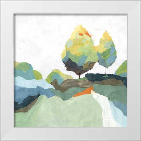 Blocked I White Modern Wood Framed Art Print by Isabelle Z