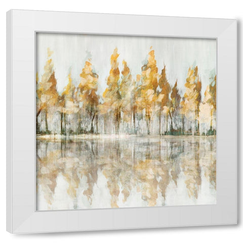 Across the Narrow Lake White Modern Wood Framed Art Print by Isabelle Z