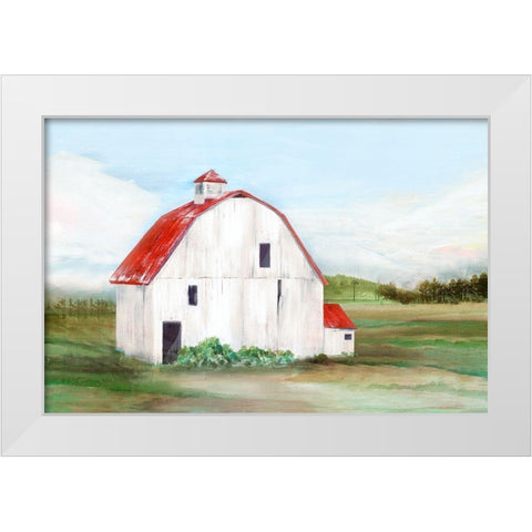 Red Barn I White Modern Wood Framed Art Print by Isabelle Z