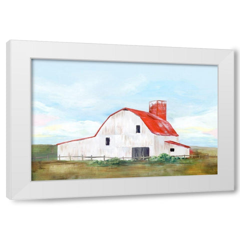 Red Barn II White Modern Wood Framed Art Print by Isabelle Z