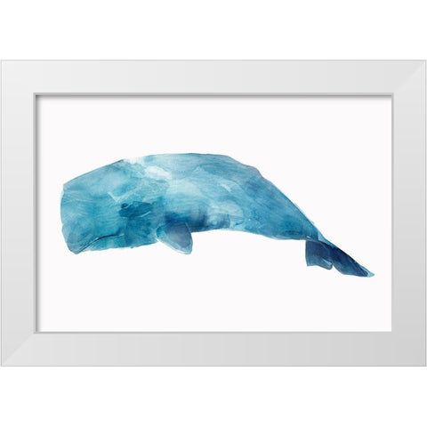 Whale White Modern Wood Framed Art Print by Isabelle Z