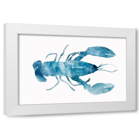 Blue Lobster White Modern Wood Framed Art Print by Isabelle Z