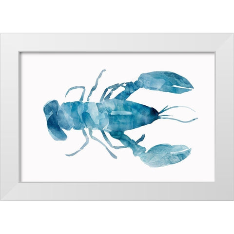 Blue Lobster White Modern Wood Framed Art Print by Isabelle Z
