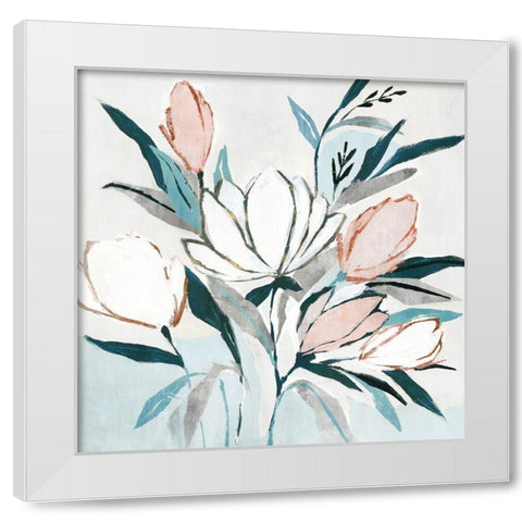 Blue Monday I White Modern Wood Framed Art Print by Isabelle Z