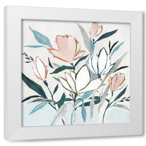Blue Monday II White Modern Wood Framed Art Print by Isabelle Z