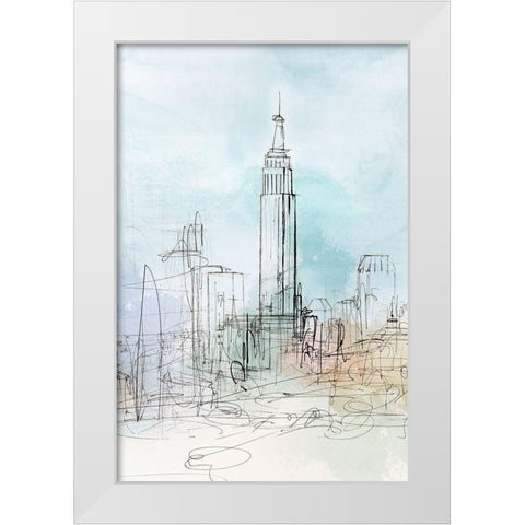 Blue London  White Modern Wood Framed Art Print by Isabelle Z