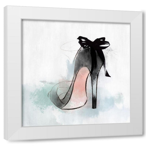 Ribbon Heel White Modern Wood Framed Art Print by Isabelle Z