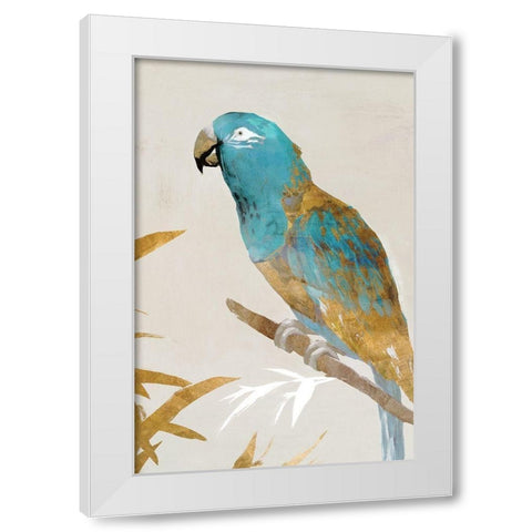 Blue Parrot II White Modern Wood Framed Art Print by Isabelle Z