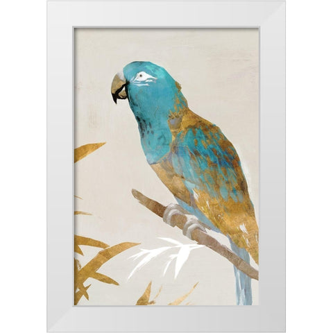 Blue Parrot II White Modern Wood Framed Art Print by Isabelle Z
