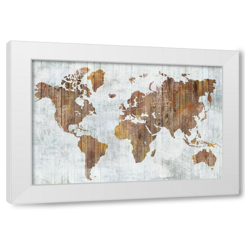 World Map II  White Modern Wood Framed Art Print by Isabelle Z