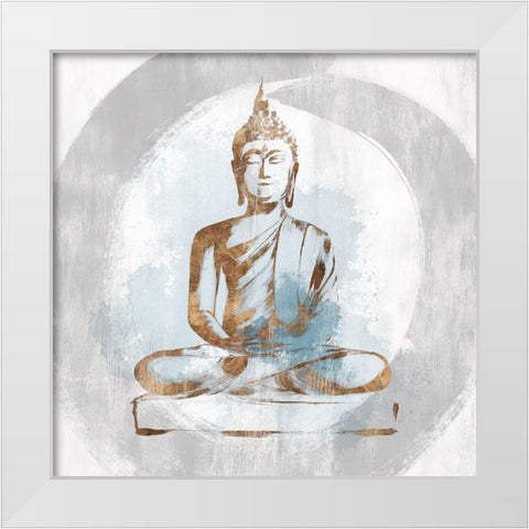 Buddhist I White Modern Wood Framed Art Print by Isabelle Z