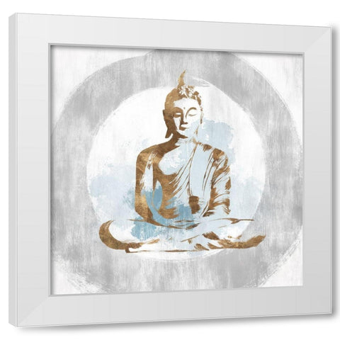 Buddhist II White Modern Wood Framed Art Print by Isabelle Z