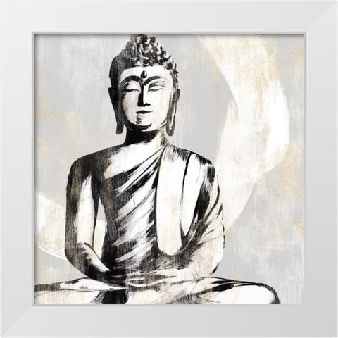 Buddha I White Modern Wood Framed Art Print by Isabelle Z