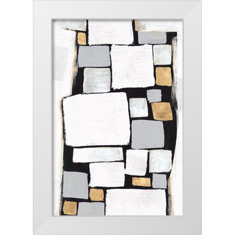 Stacks II  White Modern Wood Framed Art Print by Isabelle Z