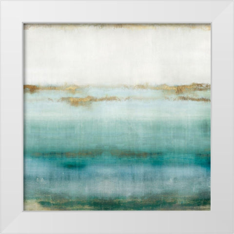 Cerulean Haze I  White Modern Wood Framed Art Print by Isabelle Z