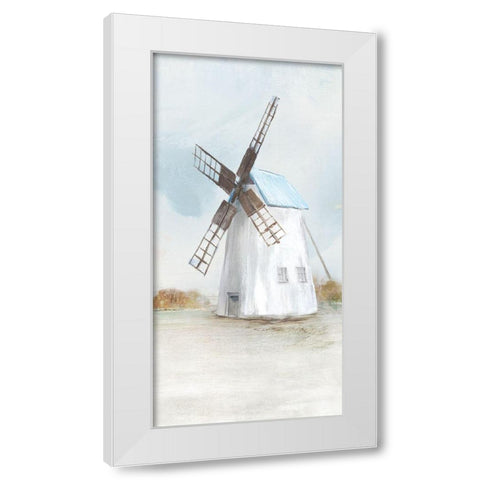 Blue Windmill II  White Modern Wood Framed Art Print by Isabelle Z