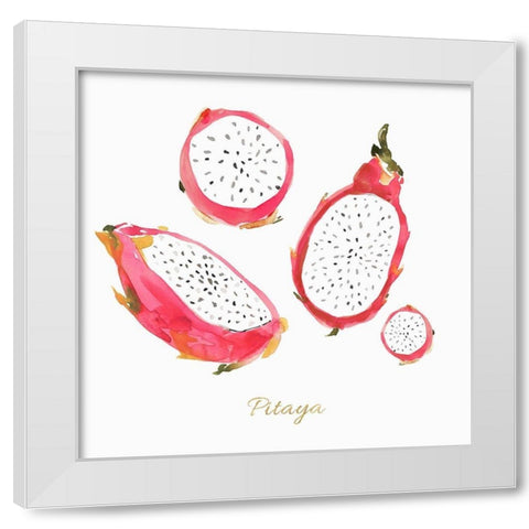 Pitaya  White Modern Wood Framed Art Print by Isabelle Z