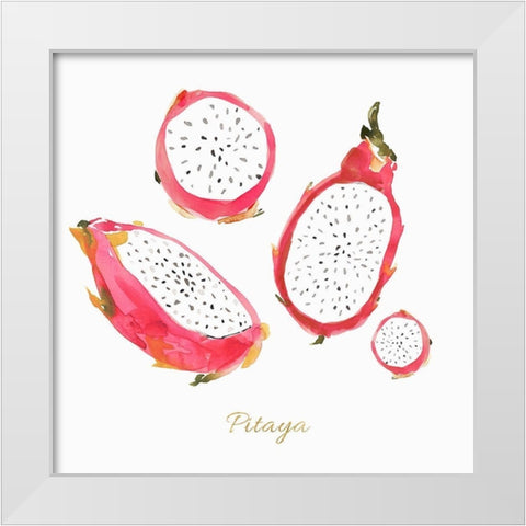 Pitaya  White Modern Wood Framed Art Print by Isabelle Z