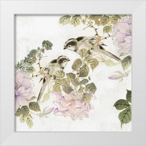 Woodland Birds I  White Modern Wood Framed Art Print by Isabelle Z